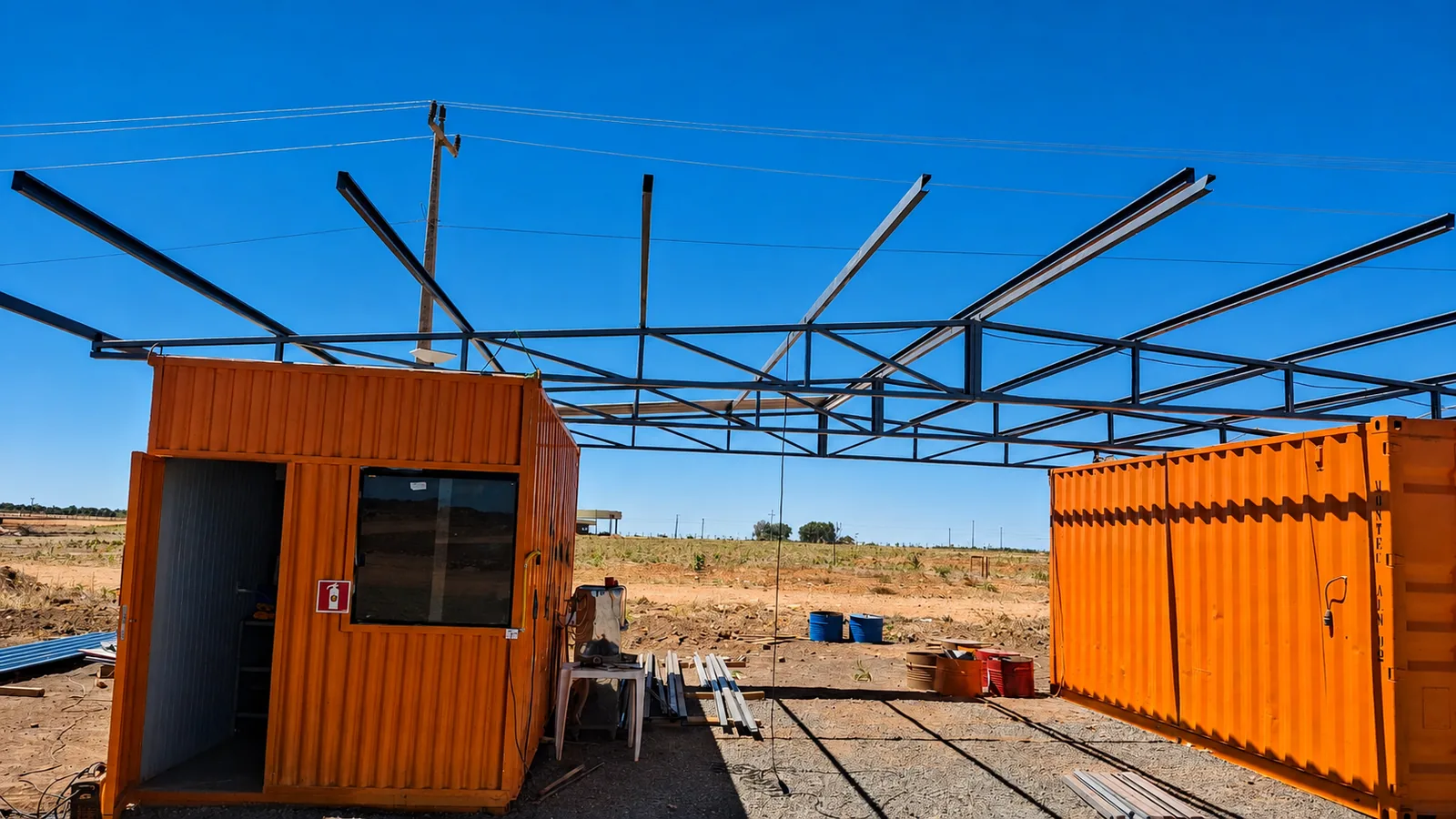 Estrutura do Kit Obras Montec durante montagem